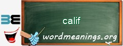 WordMeaning blackboard for calif